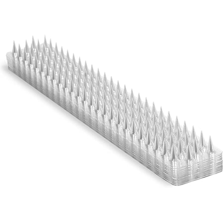 12 Pack 16.5in Outdoor Transparent Clear PVC Bird Defender Spikes Strips for Indoor Outdoor use Keep Pigeon, Squirrel Off