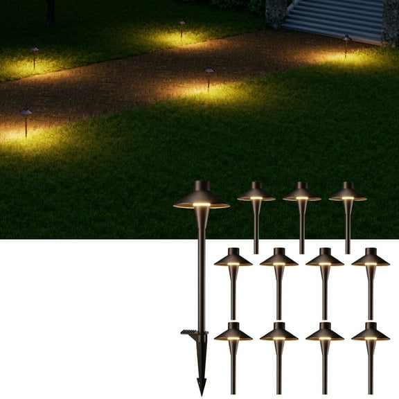 12 Pack 5CCT Low Voltage Pathway Lights, LED Landscape Path Light, 5W, 12-24V, IP65 Waterproof