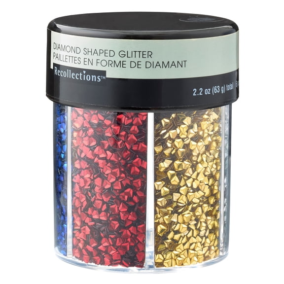 Recollections 3D Diamond Shaped Glitter Caddy, 12 Pack