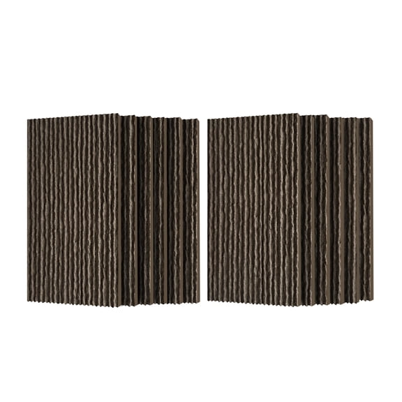 12-Pack 3D Faux Stone Wall Panels, PU Wainscoting, Fireproof & Waterproof for TV Wall, 47.24"x23.62" Space Black