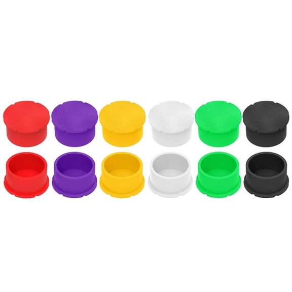 12 Pack 3ml Glass Vials Protective Vial Caps - 6 Assorted Colors, Leak-Proof Dust- Lids Cover for Flip Off Caps