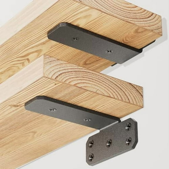 12 Pack 4" Floating Shelf Bracket, Shelves Brackets, Wood Shelving Brackets Hardware - Heavy Duty - 4/6/8/10/12 inch - Real Hidden Bracket Design（tzj4-12）