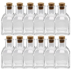 4 Glass Mini Bottle with Cork by Ashland - Decorative Jar for Weddings - Parties - Home Decor - Arts & Crafts - Bulk 12 Pack
