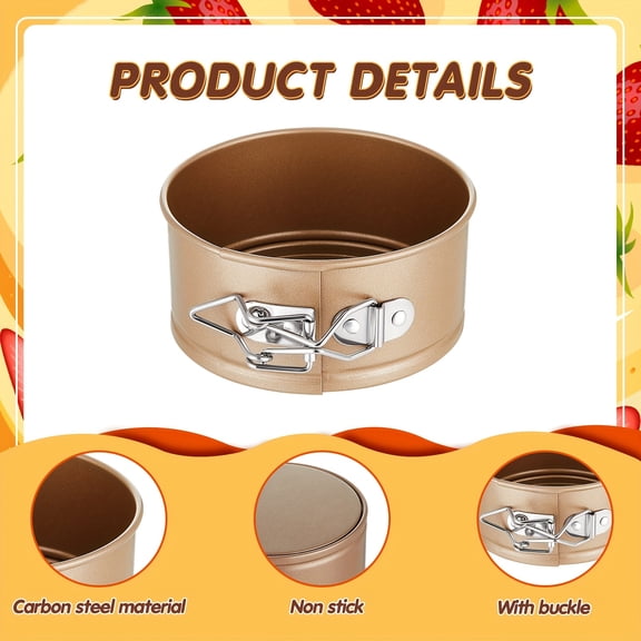 12-Pack 4-Inch Mini Springform Pans, Nonstick Leakproof Cake & Cheesecake Molds, Golden