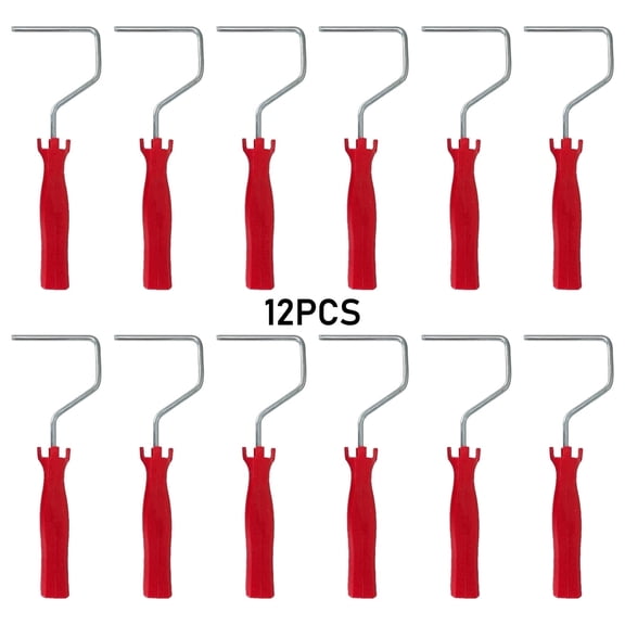 12 Pack 4 Inch Paint Roller Frame, Red Plastic Handle Mini Roller Handle for Small Paint Projects