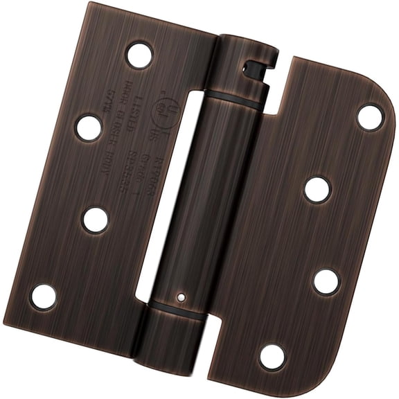 12 Pack 4 Inch Self Closing Door Hinges Oil Rubbed Bronze Spring Hinge 5/8" Radius Corner Adjustable Tension Heavy Duty Hardware