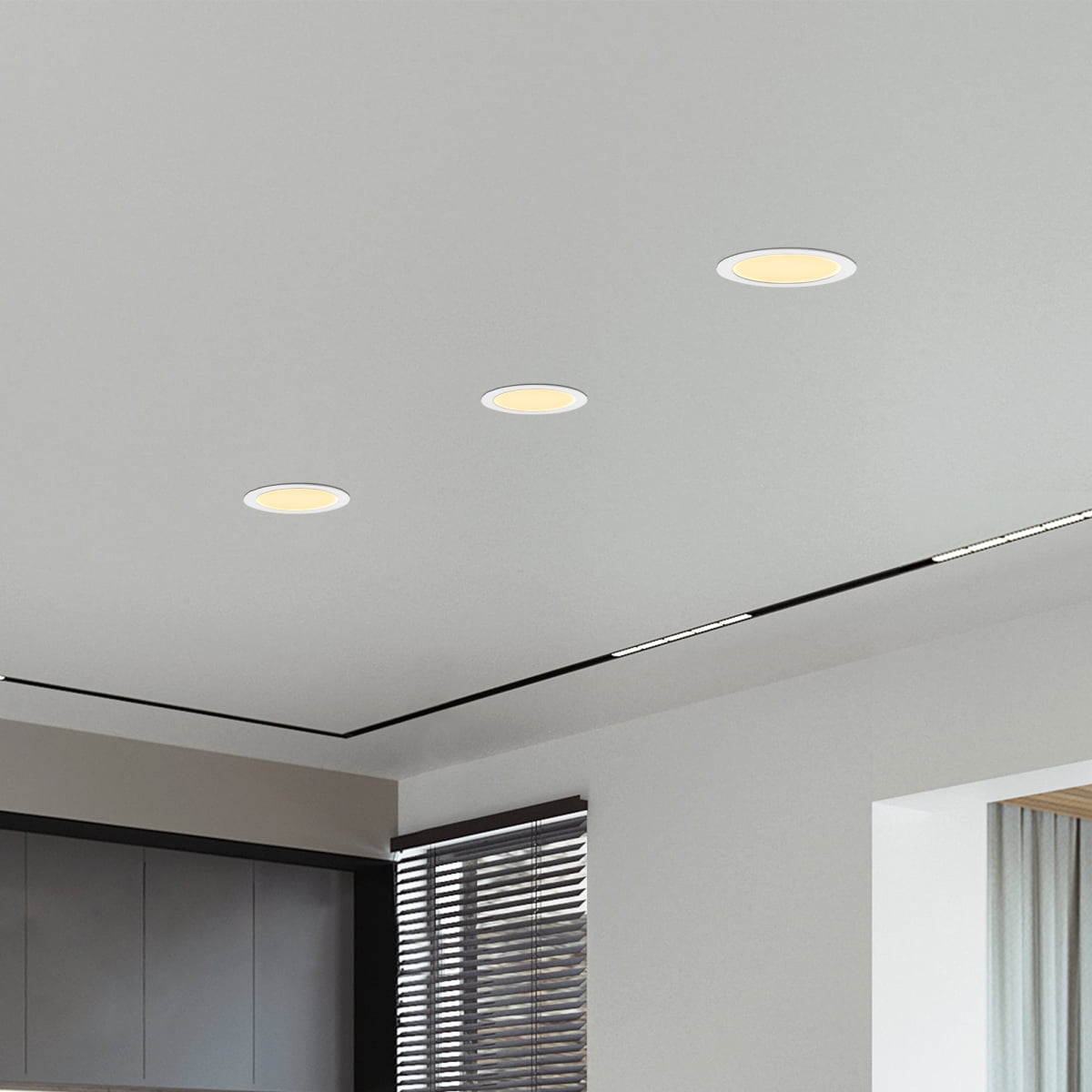 12-Pack 4 Inch Ultra-Thin LED Recessed Ceiling Light with Junction Box, 2700K-5000K Dimmable Color Changing Downlight, 9W 810LM, Easy Install, Ideal for Kitchen, Bedroom, Basement On-Site