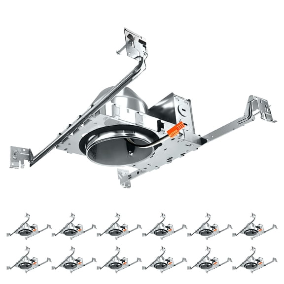 12 Pack 4 inch Recessed Lighting Housing Can Light New Construction, Air Tight Ceiling Can with TP24 Connector 120-277V, 2025 Version IC Rated & Air Tight, UL, ETL Listed