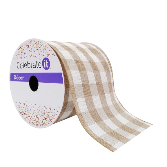 12 Pack: 4" x 18ft. Buffalo Check Wired Ribbon by Celebrate It Decor