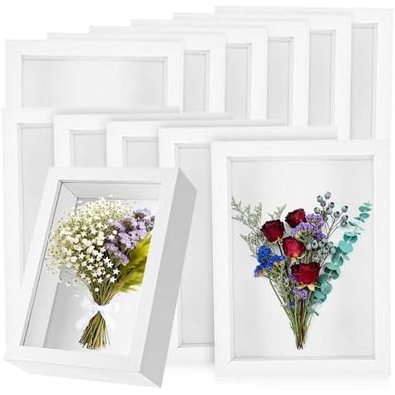 12 Pack 4 x 6 Inches Shadow Box Frame, 3D Shadow Boxes Display Cases 1.2in Depth Picture Frame Case Small Wood Frames Memory Display Cases for Dried Flowers DIY Craft Memorabilia Medals Photos