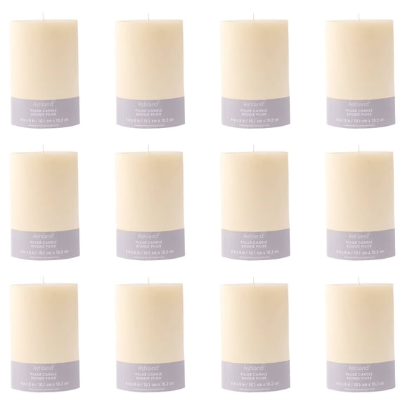 12 Pack: 4" x 6" Ivory Pillar Candle by Ashland