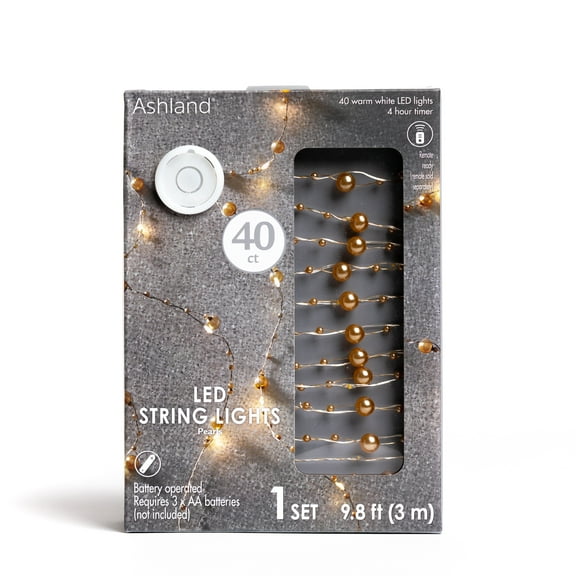 12 Pack: 40ct. Warm White Gold Pearl LED String Lights by Ashland