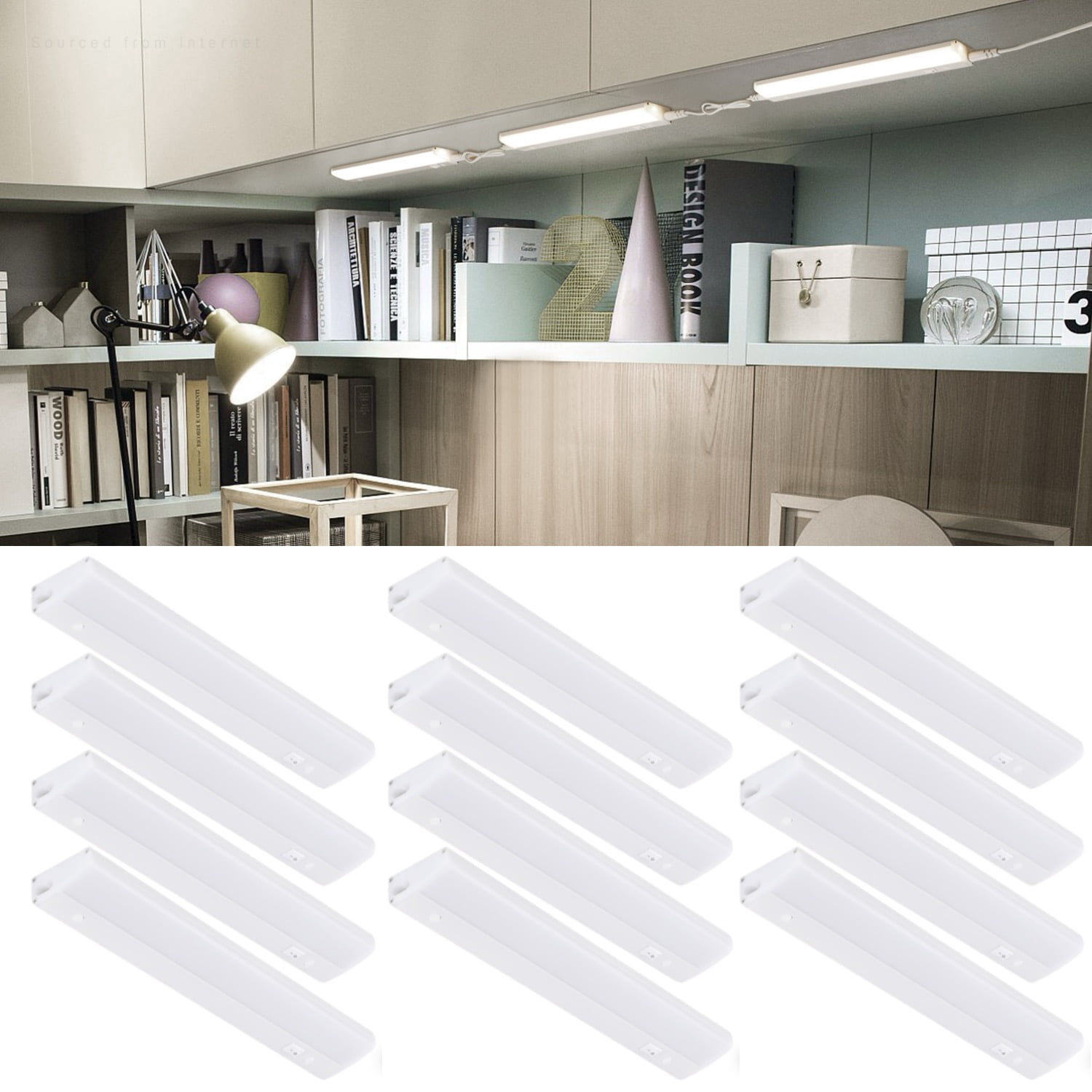 12 Pack Linkable 12 Inch LED Under Cabinet Light, Plug in Under Cabinet LED Lighting, Individual Control, 4000K Cool White