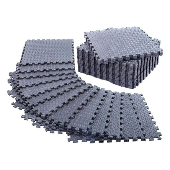 12 Pack, 48 SQFT - 24" x 24" - 1/2" Extra Thick Floor Exercise Mat for Home Gym or Floor Padding - High-Density EVA Interlocking Foam Floor Tiles for Gym Equipment, Play Area | Yoga, Cardio, Weights