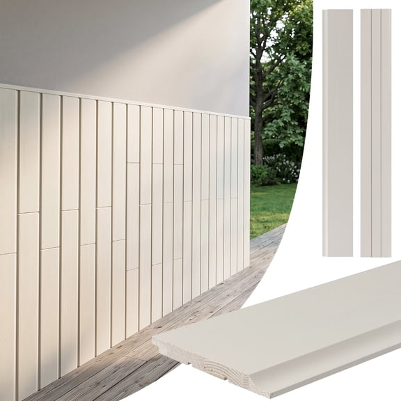 12-Pack 48x6" Hemlock Wall Panels, Solid Wood Indoor Outdoor Siding for Living Room, Patio & Porch