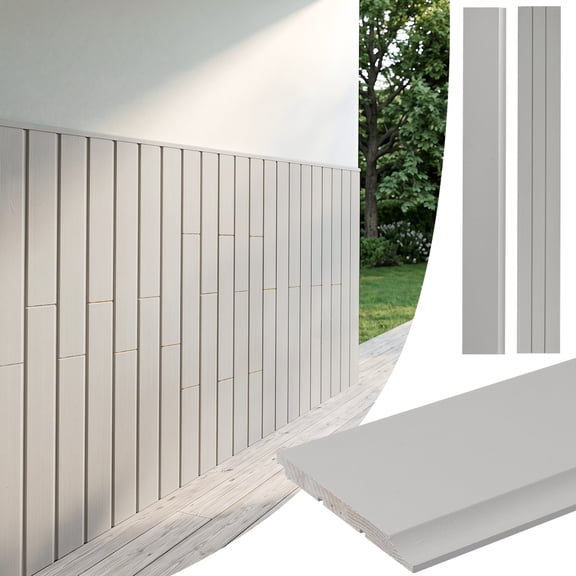 12-Pack 48x6 Inch Hemlock Wall Panels, Indoor Outdoor Wall Cladding, Solid Wood Decorative Siding for Living Room, Patio, Porch, DIY Easy Installation Neutral Matte Finish Wall Planks