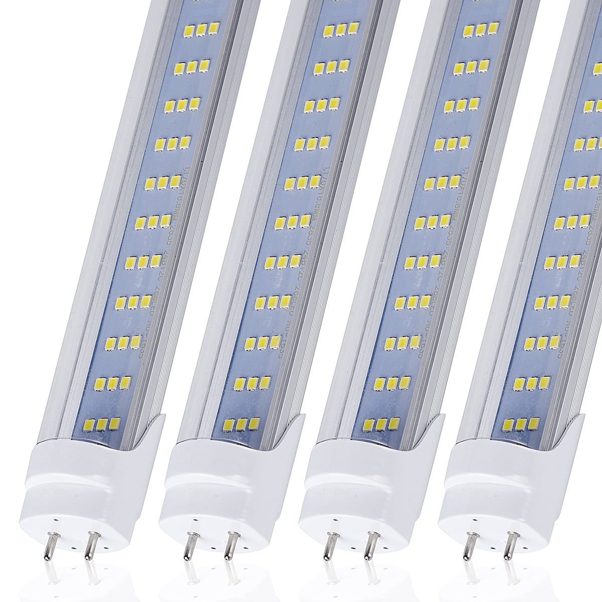 12 Pack, 4FT LED T8 Type A+B Tube Lights, 30W(80W Equivalent), 4000LM, 6000K, Single or Double End Powered, Plug and Play or Ballast Bypass, 4 Foot T10 T12 Fluorescent Bulbs Replacement, Clear
