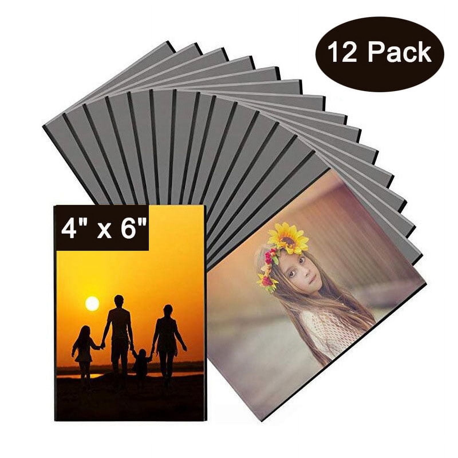 12 Pack Clear 4x6 Picture Frame Black, Fridge Photo