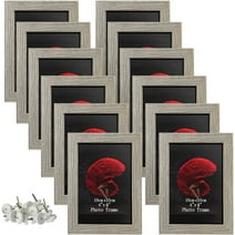 12 Pack 4x6 Picture Frames, Horizontal or Vertical Photo Frame for Wall or Tabletop Display, Grey