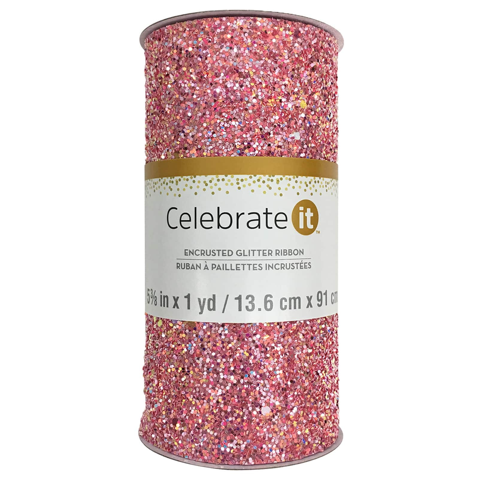 12 Pack: 5.375" x 1yd. Encrusted Glitter Ribbon by Celebrate It