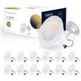 12 Pack 5/6 Inch LED Can Lights Retrofit Recessed Lighting, 5CCT 6 Inch