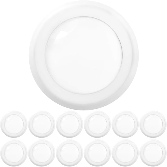 12 Pack 5/6 LED Disk Lights Flush Mount Ceiling Light Fixture Recessed 6000K Daylight Deluxe, 100W Equivalent 15W, 1050LM, Dimmable Low Profile Surface Mount ETL.