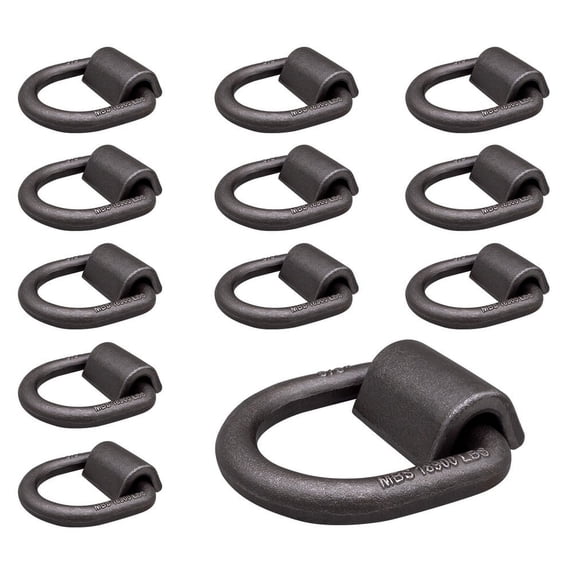 (12 Pack) 5/8" Heavy Duty Weld-On Forged D Ring 18,000 Lbs