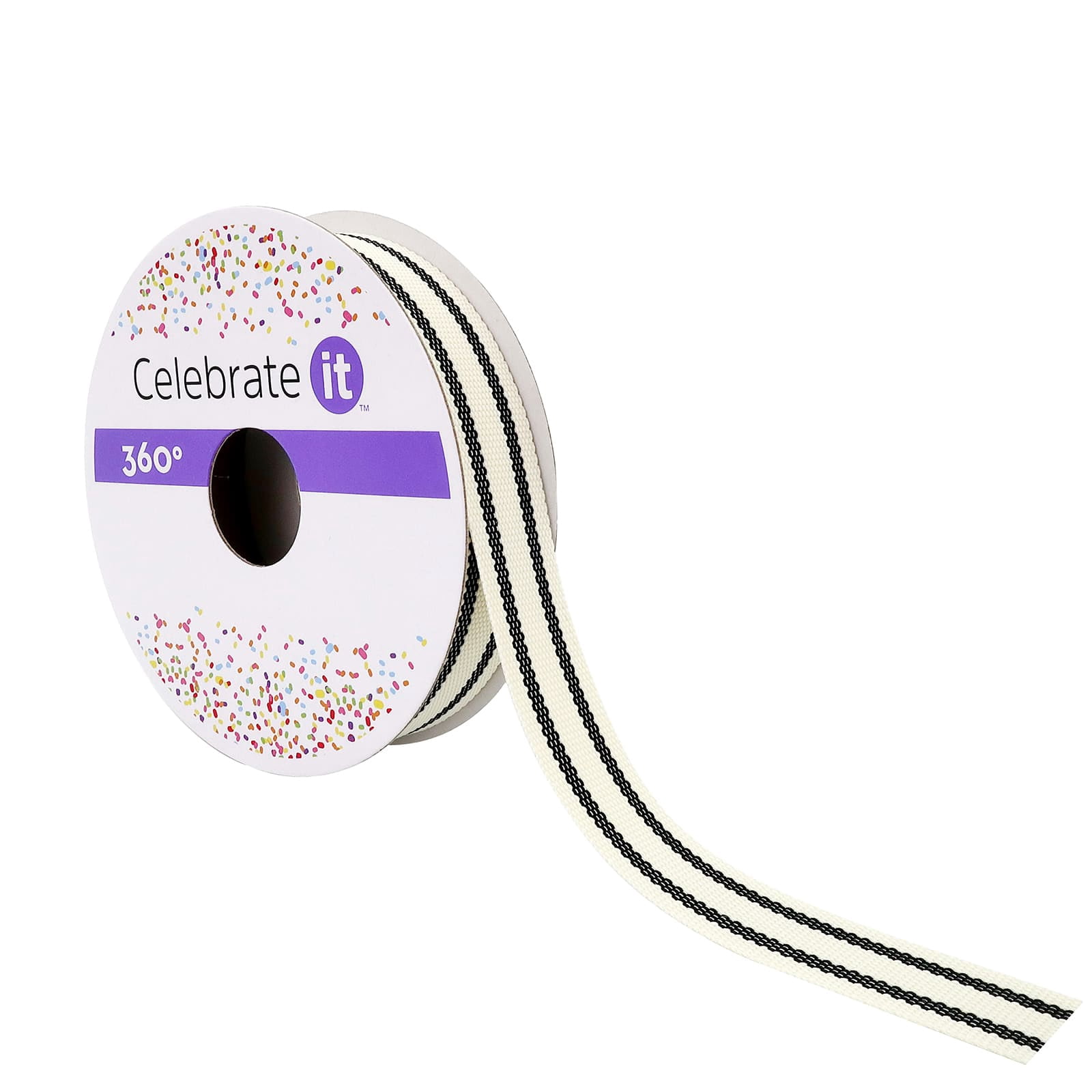12 Pack: 5/8" x 5yd. Ticking Striped Grosgrain Ribbon by Celebrate It