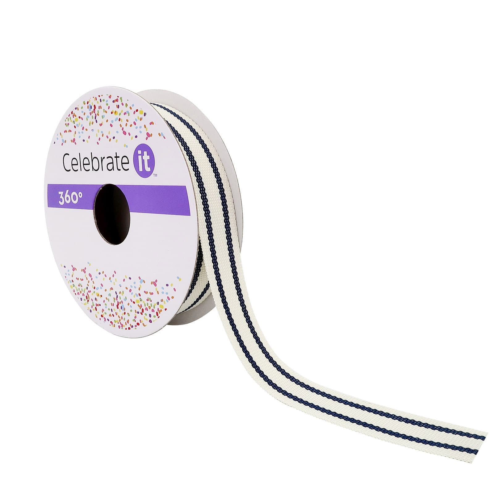 12 Pack: 5/8" x 5yd. Ticking Striped Grosgrain Ribbon by Celebrate It