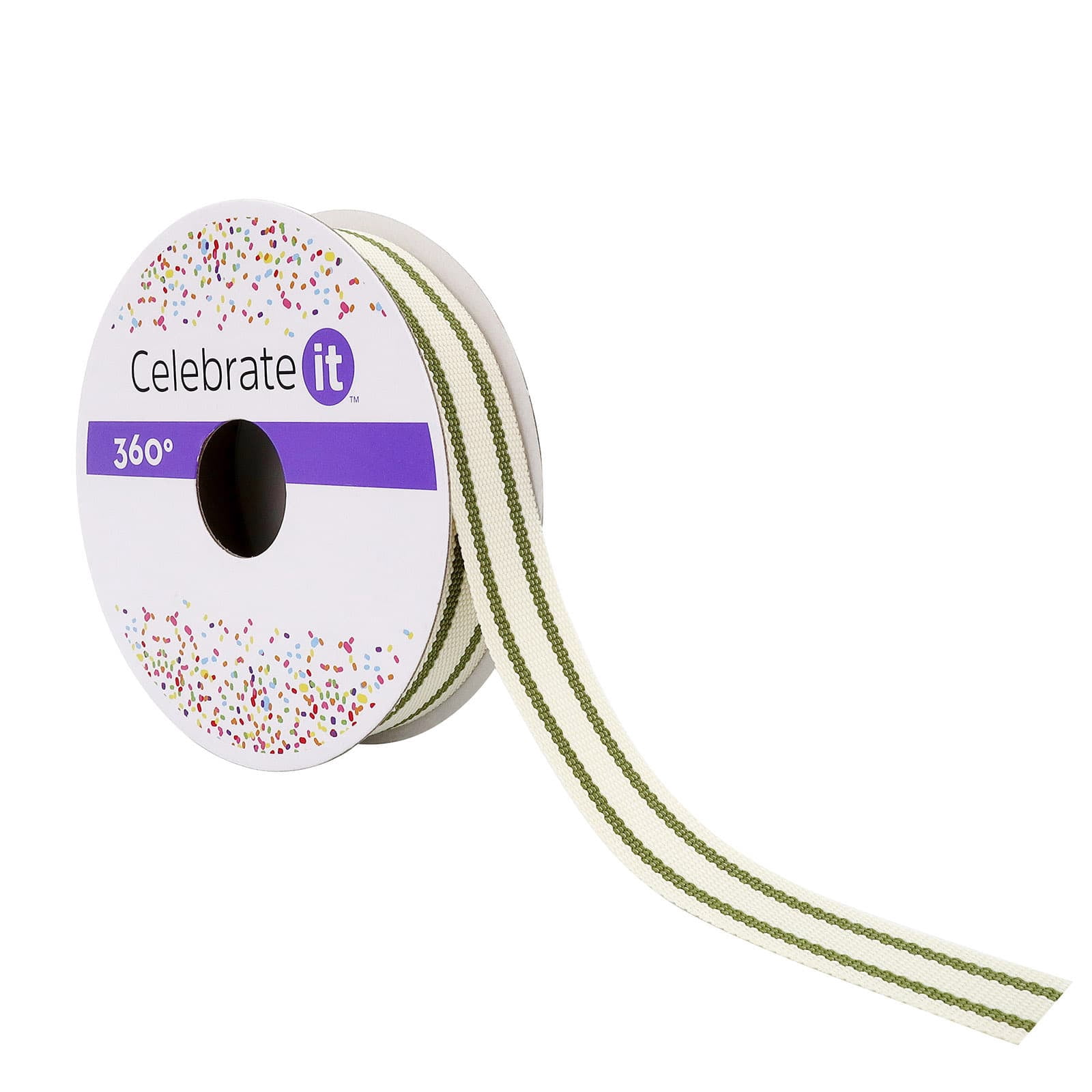 12 Pack: 5/8" x 5yd. Ticking Striped Grosgrain Ribbon by Celebrate It