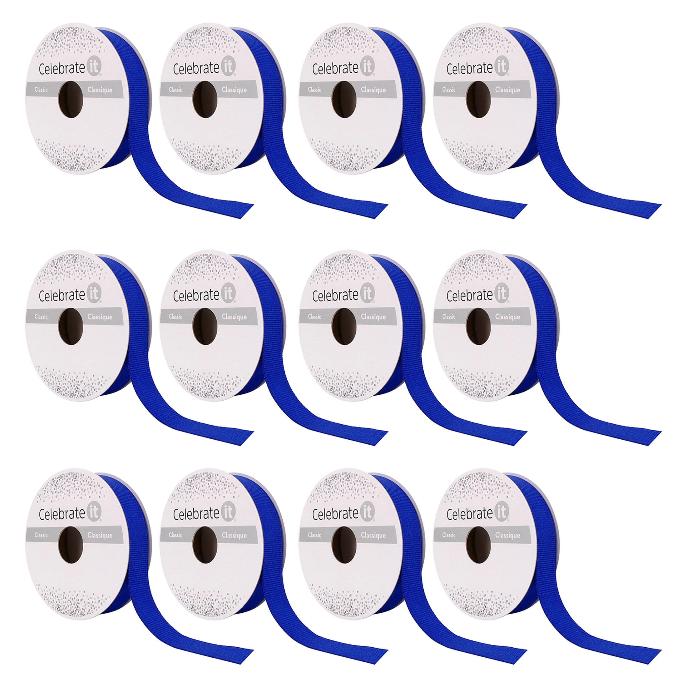 12 Pack: 5/8" x 8yd. Royal Blue Grosgrain Ribbon by Celebrate It Classic