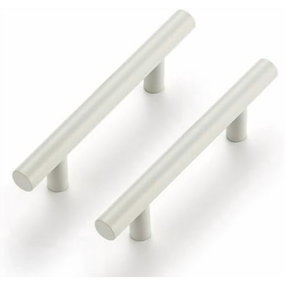 12 Pack | 5 Inch Cabinet Pulls White Stainless Steel Kitchen Drawer Pulls Cabinet Handles 5 InchLength, 3 Inch Hole Center