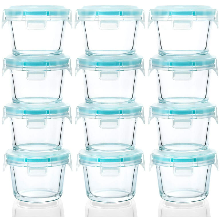 GULFLIN Small Glass Food Storage Containers 12 Pack-12oz Glass Containers  with Lids for Meal Prep Food Storage, Freezer to Microwave Safe, Air-Tight