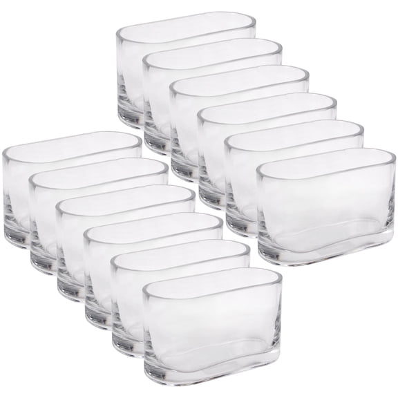 6.9 Oval Clear Glass Vase by Ashland - Decorative Vase for Weddings - Parties - and Home Decor - Bulk 12 Pack