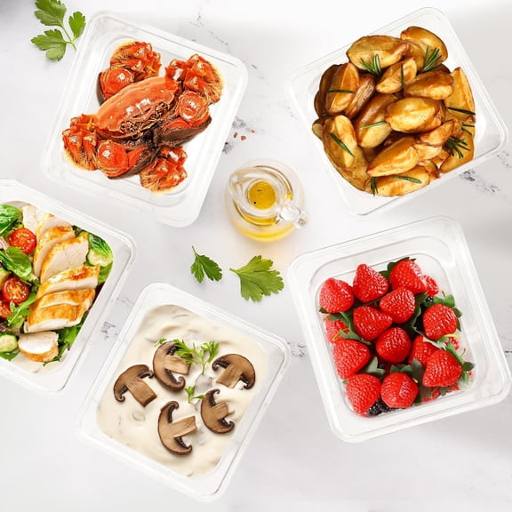 12-Pack 6'' Deep NSF Food Pans 1/6 Size | Commercial Food Storage Containers | Polycarbonate Plastic Pans for Restaurant | Commercial Grade for Food Prep | Clear | Dishwasher & Freezer Safe