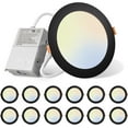 12 Pack 6 Inch 5CCT UltraThin LED Recessed Ceiling Light with JBox