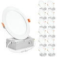(12 Pack) 6 Inch LED Recessed Ceiling Light with Junction Box, Dimmable