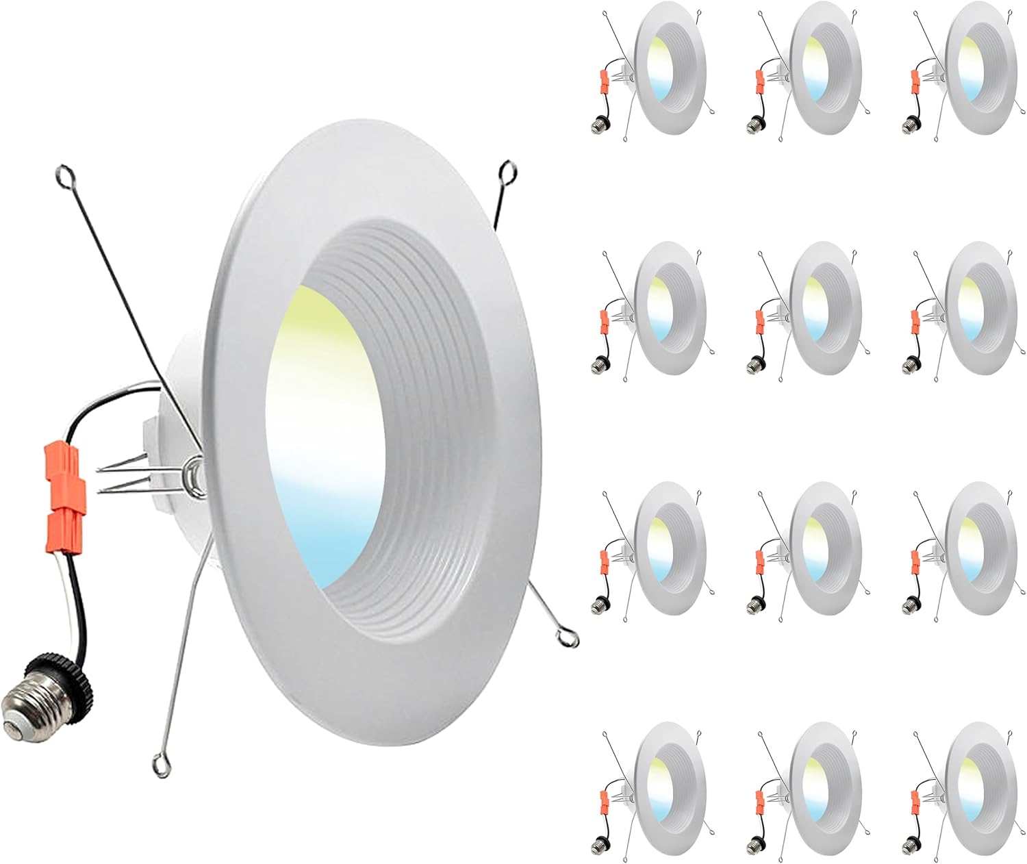 Dom6 Led 12 Pack 6 Inch LED Retrofit Downlight, 5CCT Selectable (2700K-5000K ...