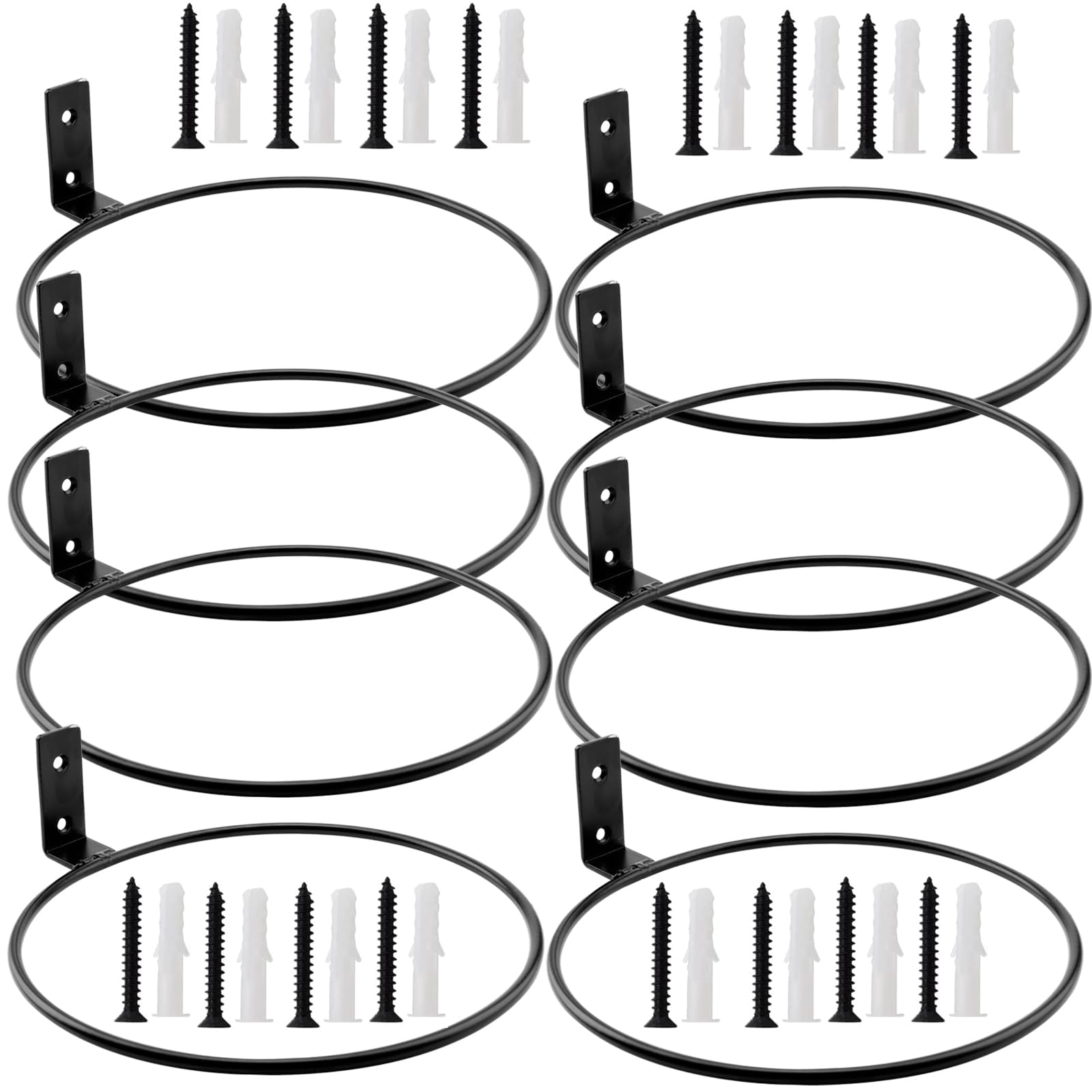 12 Pack 6 Inch Metal Flower Pot Holder Rings with Screws for Wall Fence ...
