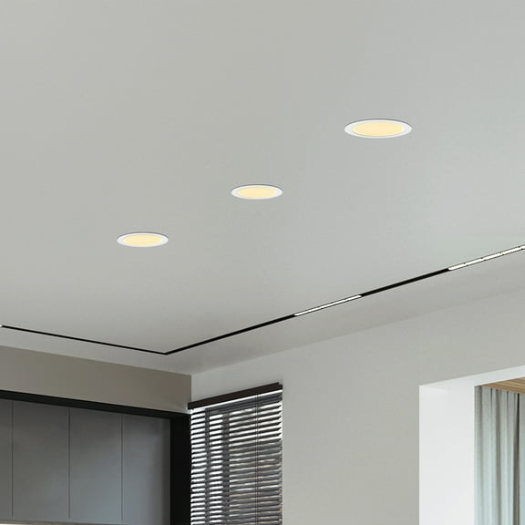 12-Pack 6-Inch Ultra-Thin LED Recessed Ceiling Lights with Junction Box, 5 Color Temperature Options 2700K-5000K, 12W 1080LM Dimmable Canless Downlight, ETL Listed for Home & Commercial Use
