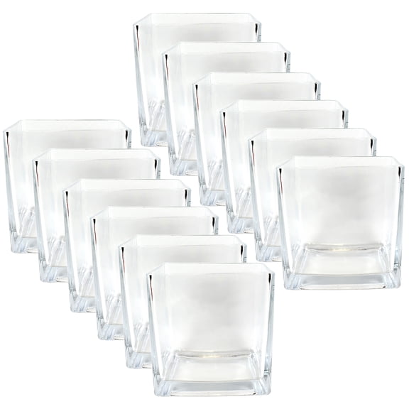 12 Pack: 6" Square Glass Vase by Ashland