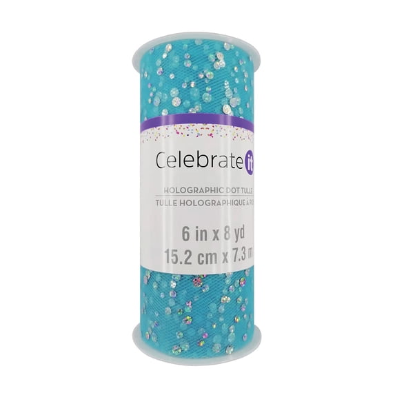 12 Pack: 6" x 8yd. Holographic Foil Dot Tulle by Celebrate It