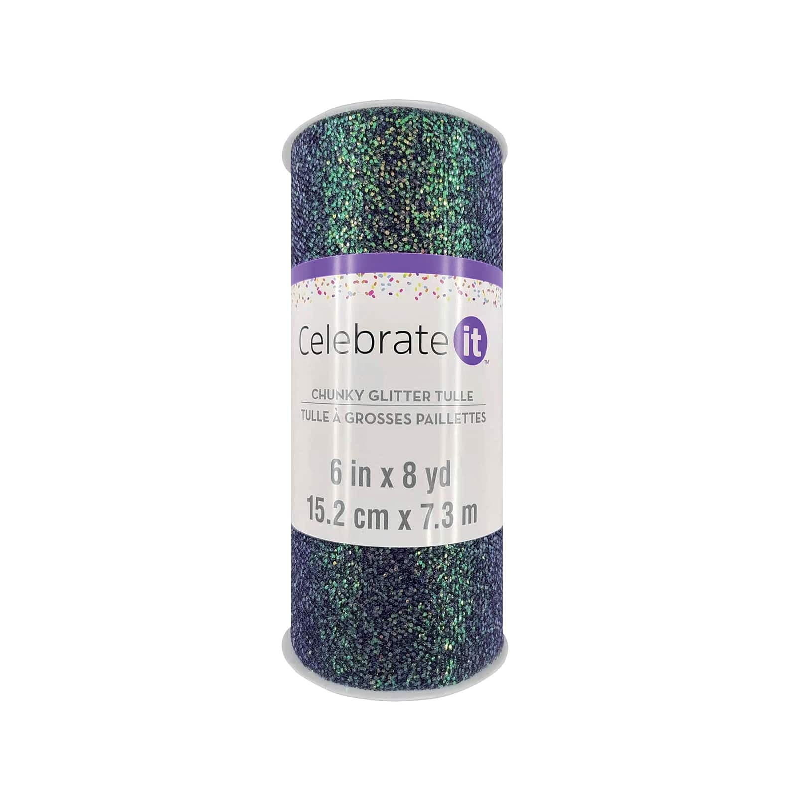 12 Pack: 6" x 8yd. Iridescent Chunky Glitter Tulle by Celebrate It