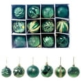 thumbnail image 1 of 12-Pack 6cm Christmas Tree Ornaments - Colorful PVC Glitter Baubles for Holiday Decor, Red Blue Green Shiny Balls, Shatterproof Tree Pendants, 1 of 3