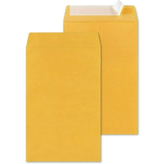 12 Pack - 6x9 Brown Kraft Self Seal Catalog Envelopes with Peel Mailing 28lb