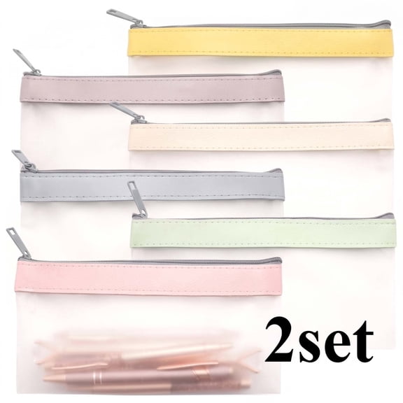 12 Pack 7.9" x 3.95" Clear TPU Zipper Pencil Pouches, Waterproof for Office Travel Home