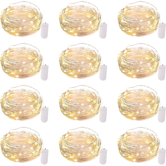 12 Pack 7ft Battery Operated LED Fairy Lights for Decoration