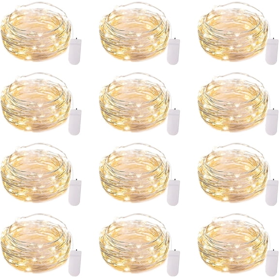 12 Pack 7ft Battery Operated LED Fairy Lights for Xmas Decoration