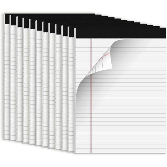 12 Pack 8.5x11 Inch Wide Ruled Legal Pads 30 Sheets Double Sided Notepads