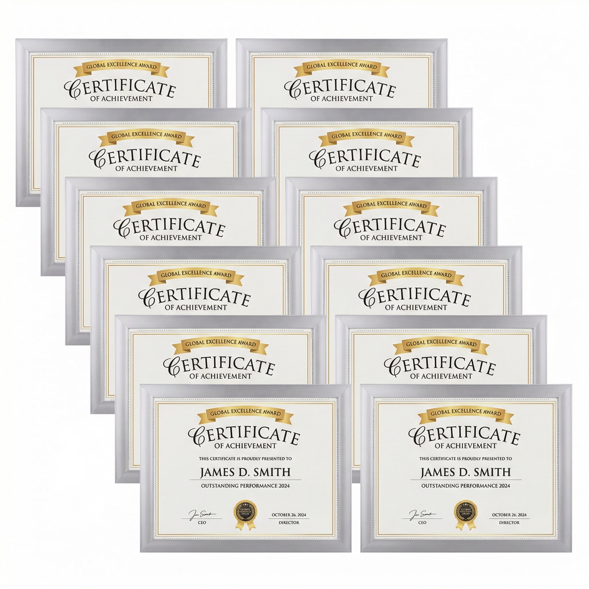 12 Pack 8.5x11 Picture Frame for Wall Mounted and Tabletop Display